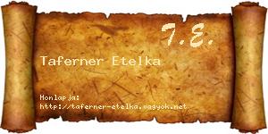 Taferner Etelka névjegykártya